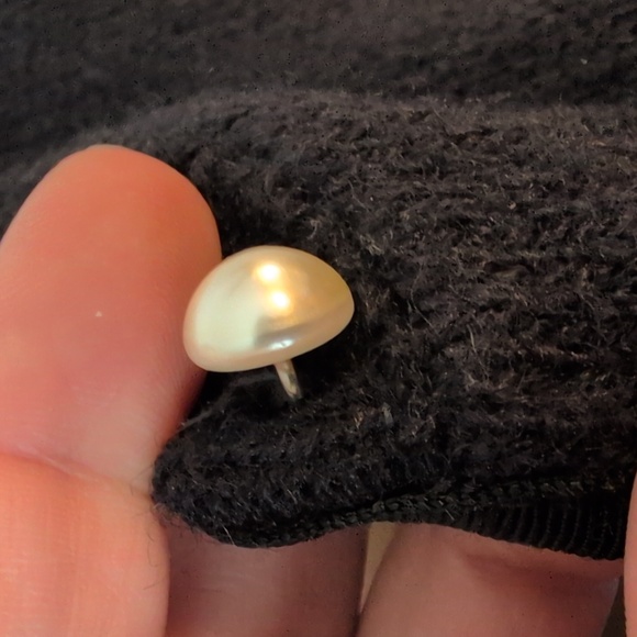 Vintage Black Wool-Blend Cardigan with Pearl Buttons SZ XS/S - Picture 6 of 15